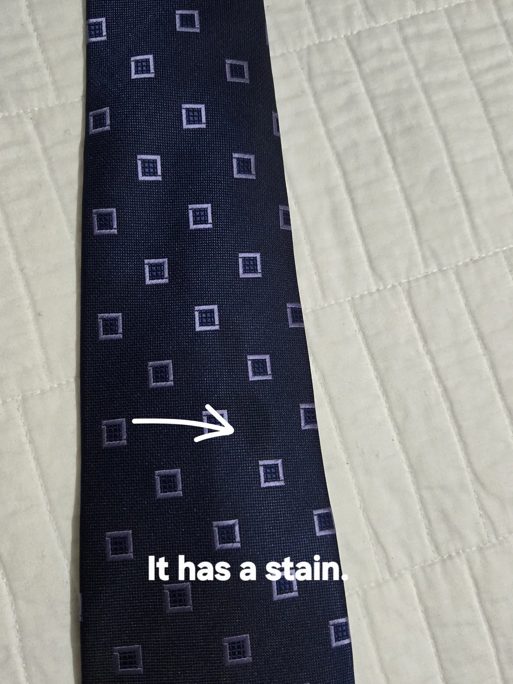 Classic Navy Blue Geometric Silk Tie - Men Accessories